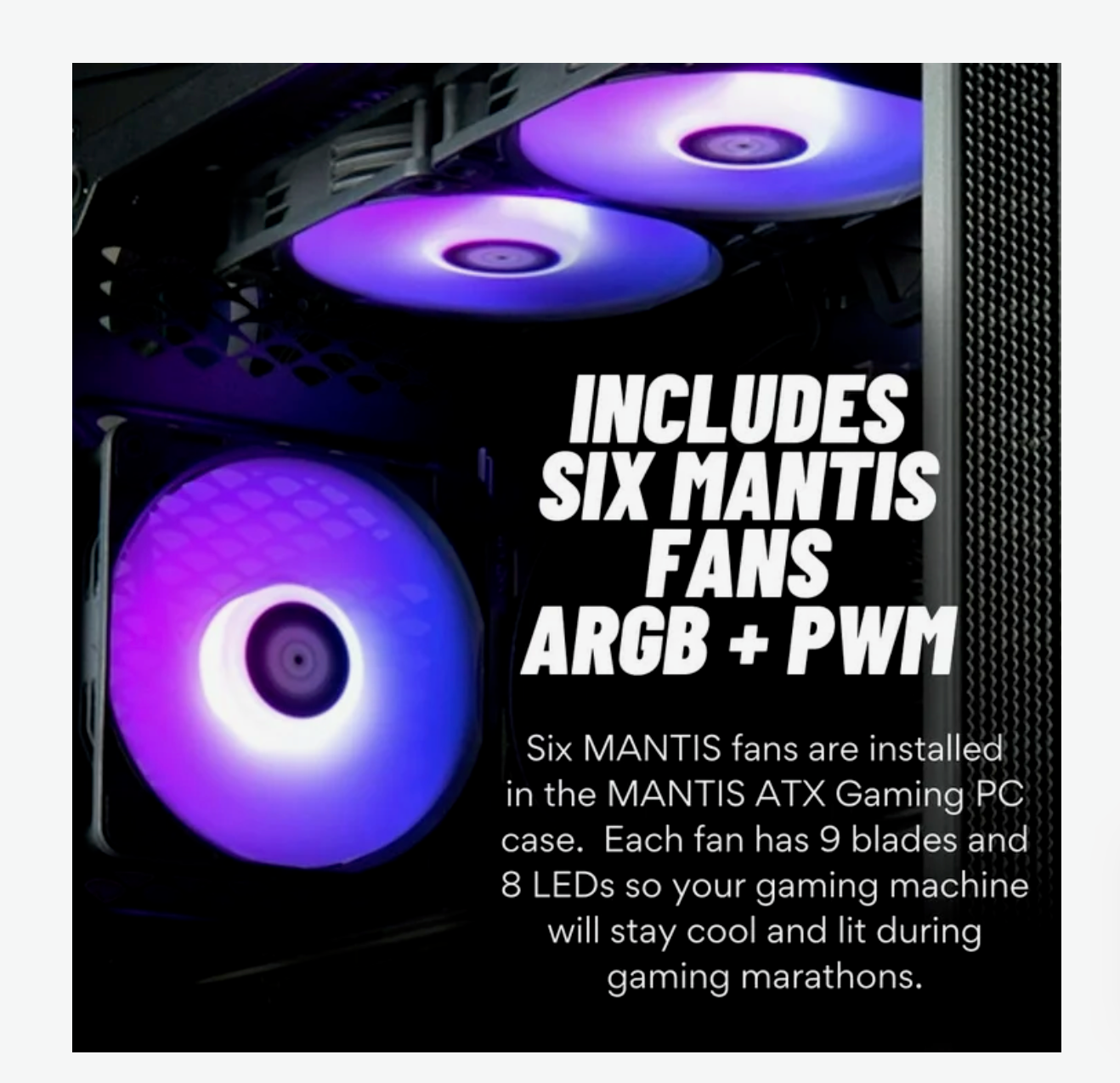 Mantis V2 - RTX 5070, AMD Ryzen 7 9800X3D Processor, 32GB DDR5 RAM, 1TB NVMe Gen4 SSD, Desktop PC for Gamer, WiFi 7 + BT, RGB Keyboard + Mouse for Gamer, 3X DP, HDMI, Windows 11 Pro - Best Pre-Assembled Computer