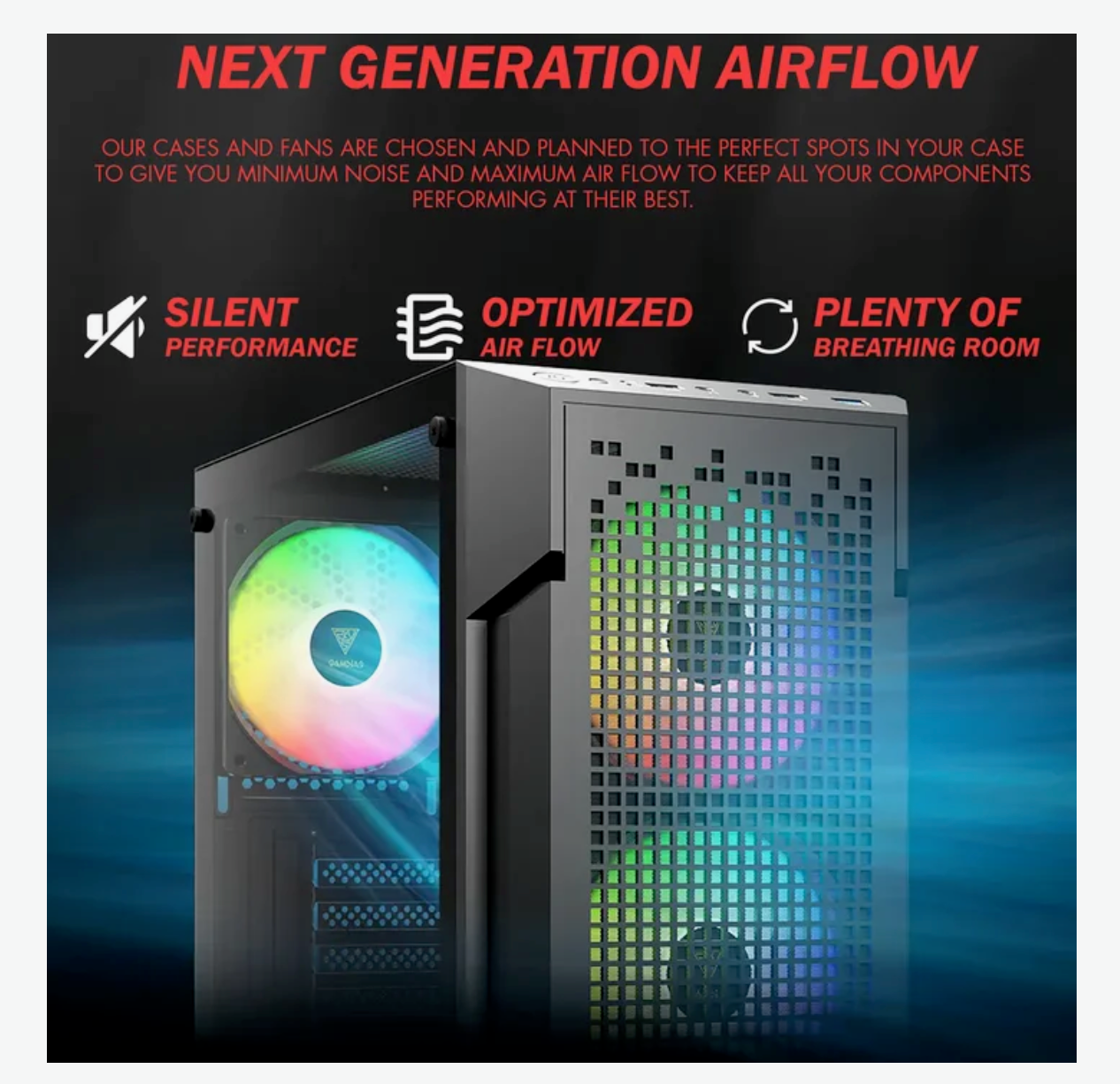 Gigatech Gaming Apollo 7 Desktop Pack for PC Gamer - Ryzen 5 5500, RTX 5050, 16GB DDR4, 512GB SSD, RGB, Windows 11, Wi-Fi, Monitor.