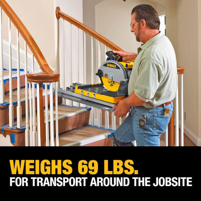 DEWALT 15A Wet Bridge Sliding Table Tile Saw with 10-Inch Blade and Stand