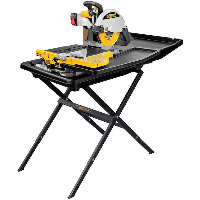 DEWALT 15A Wet Bridge Sliding Table Tile Saw with 10-Inch Blade and Stand