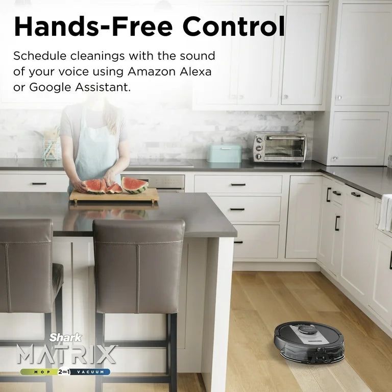 Matrix Shark 2-in-1 Robot Vacuum and Mop with No-Miss Spot Cleaning on Carpets and Hard Floors, Home Mapping, RV2400WD