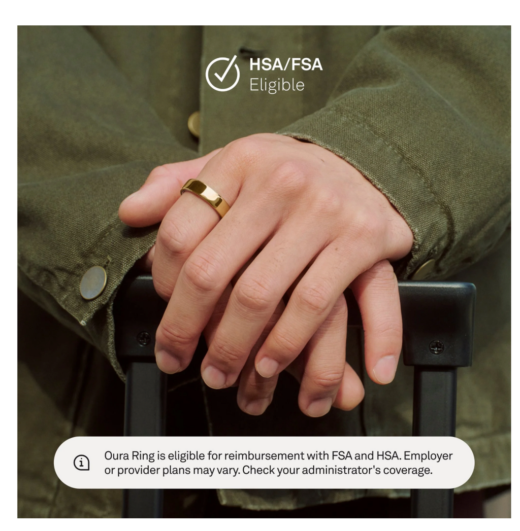 Oura Ring 5 - Golden - the Smallest Smart Ring in the World - Sleep, Activity, Women's Health, AI Advisor, 1 Week Battery Life, Choose the Size Before You Buy, Compatible with Android and iOS. SIZE 10