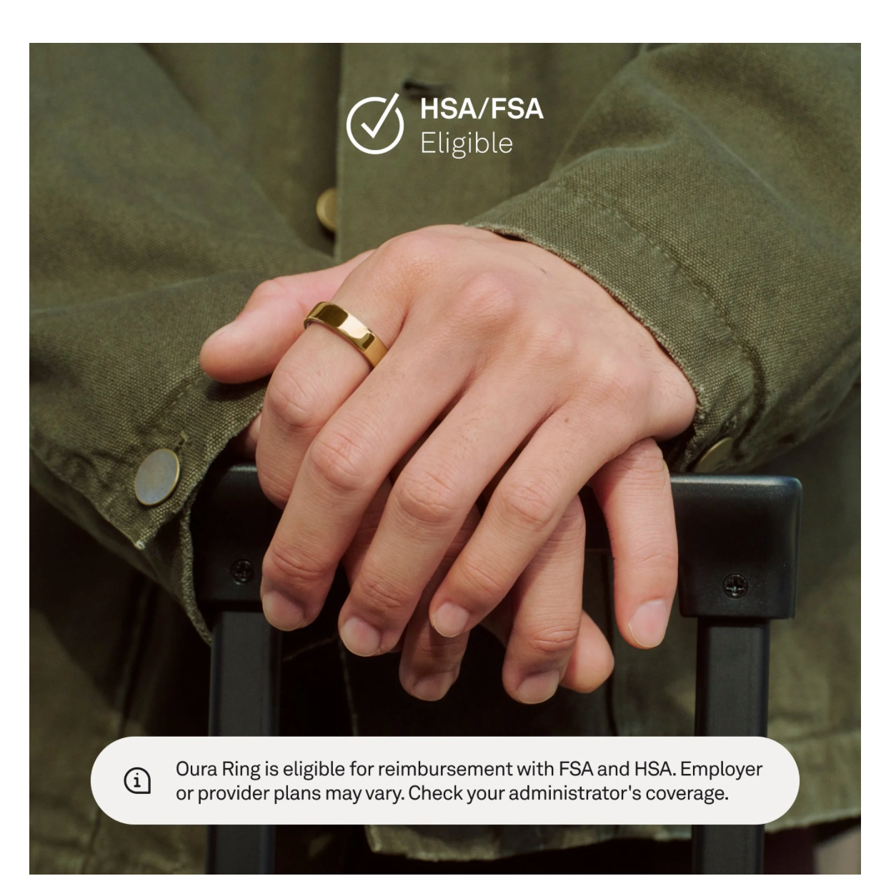 Oura Ring 5 - Golden - the Smallest Smart Ring in the World - Sleep, Activity, Women's Health, AI Advisor, 1 Week Battery Life, Choose the Size Before You Buy, Compatible with Android and iOS. SIZE 10