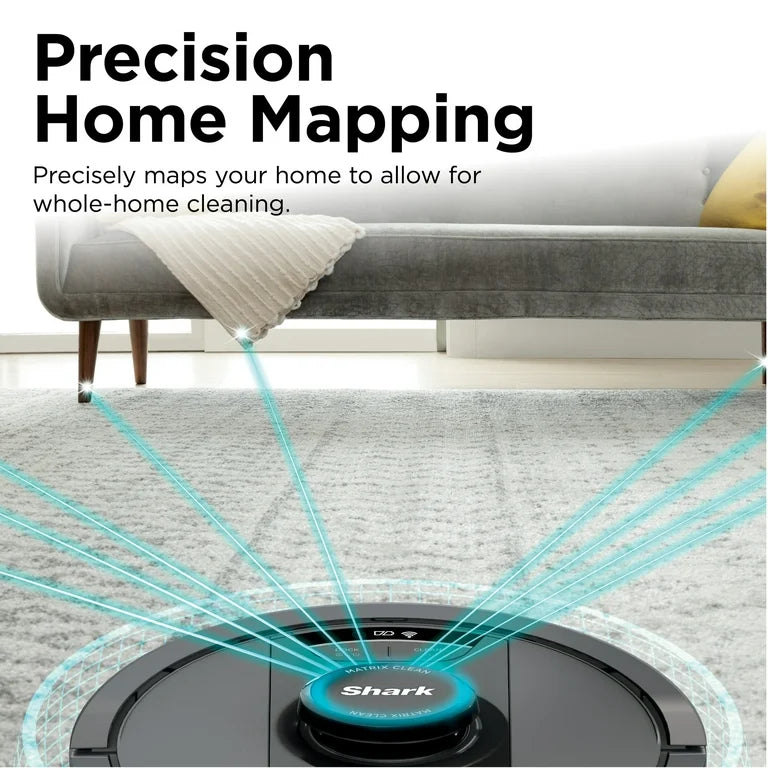 Shark Matrix™ Self-Emptying Robot Vacuum and Mop, 30-Day Bagless Capacity Base, Precision Home Mapping, Perfect for Pet Hair, Wi-Fi, RV2400WS 