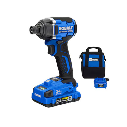 Kobalt 24-Volt 1/4-Inch Cordless Brushless Impact Driver (Battery, Charger, and Soft Bag Included)