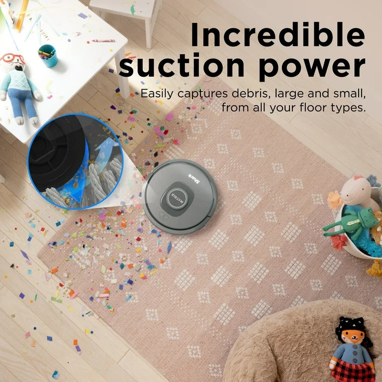 Shark Self-Empty Robot Vacuum with Miss-Free Matrix on Carpets and Hard Floors, 30-Day Bagless Capacity Base, Precision Home Mapping, Wi-Fi, RV2300S