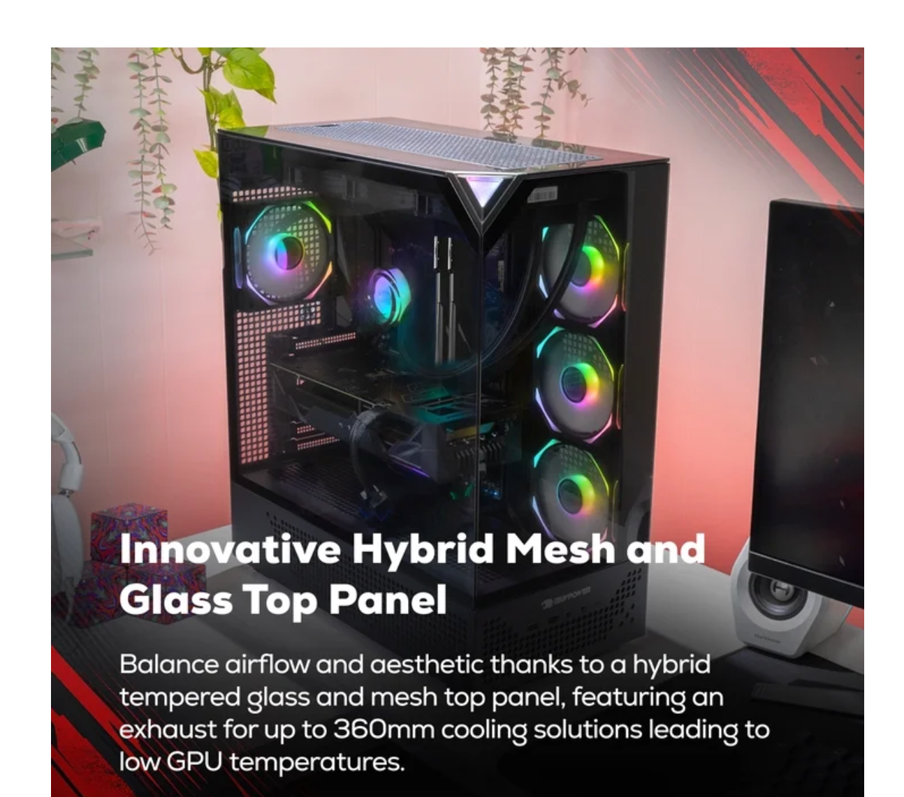 Gaming Desktop PC Element Pro, AMD Ryzen 7 7800X3D, NVIDIA GeForce RTX 5070 12GB, 32GB DDR5 RGB RAM, 1TB NVMe SSD, EPBA7N5701