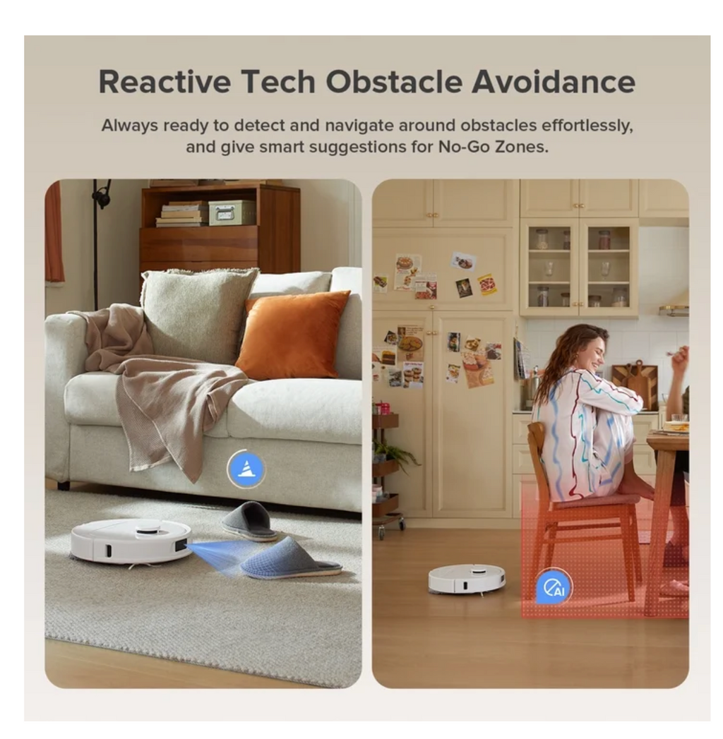 Roborock Qrevo Series Robot Vacuum and Mop, Automatic Mop for Washing and Drying, 8000Pa Suction, Self-Emptying, Anti-Tangle Brushes, Intelligent Obstacle Avoidance (QV 35A)