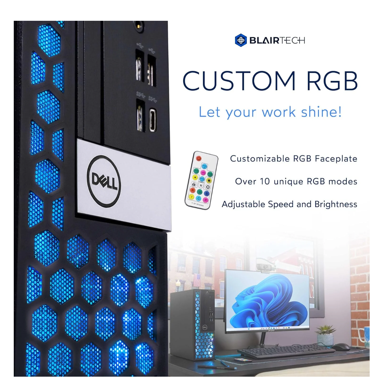 Dell RGB Desktop Computer Configuration Pack / Intel Core i5, 16GB DDR4 RAM, 500GB SSD / Windows 11 / 24in LCD Monitor / PC for Home Or Office