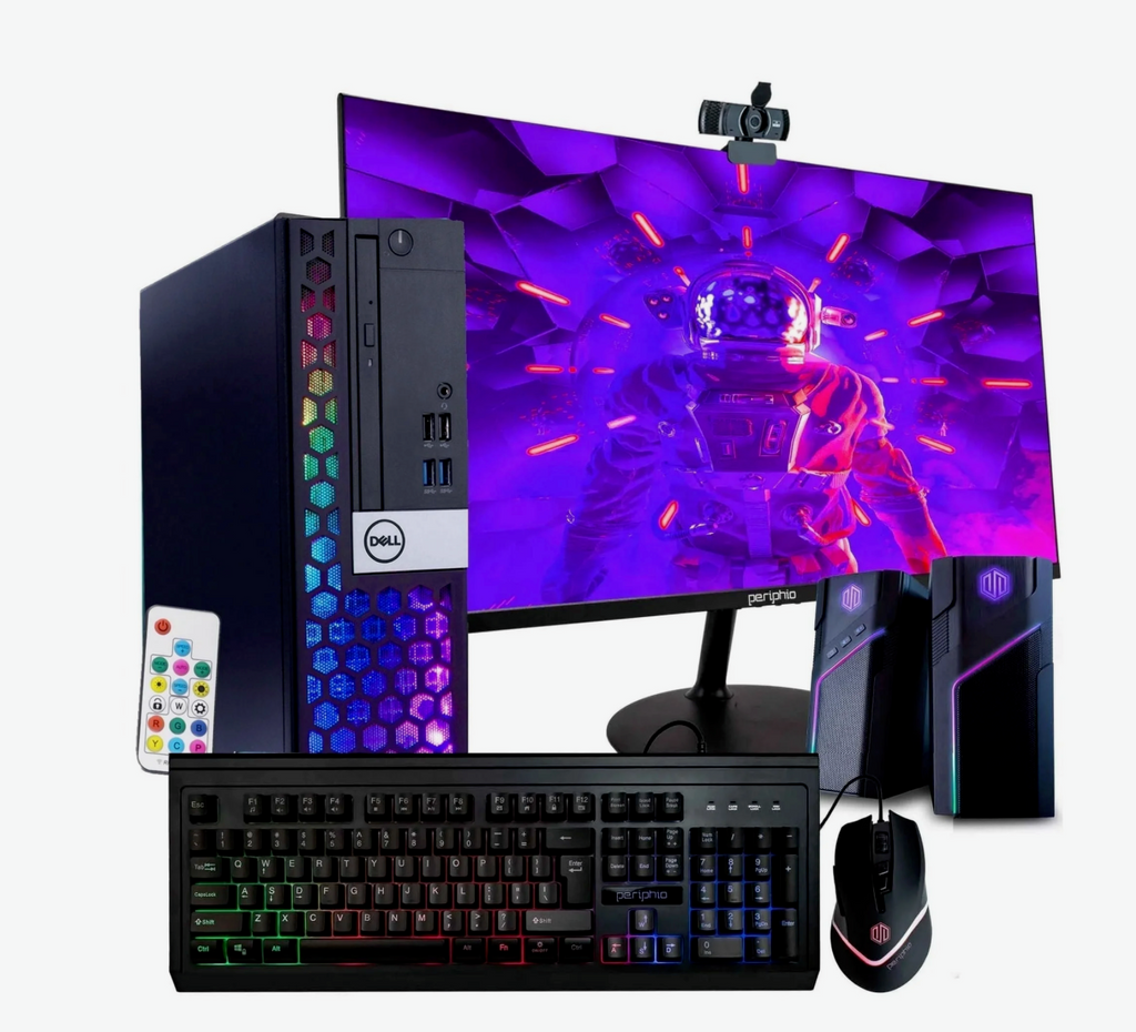 Dell RGB Desktop Computer Pack / Intel Core i5, 16GB RAM, 500GB SSD / Windows 11 / 24" Monitor / 2K Streaming Webcam / PC Combo for Home or School