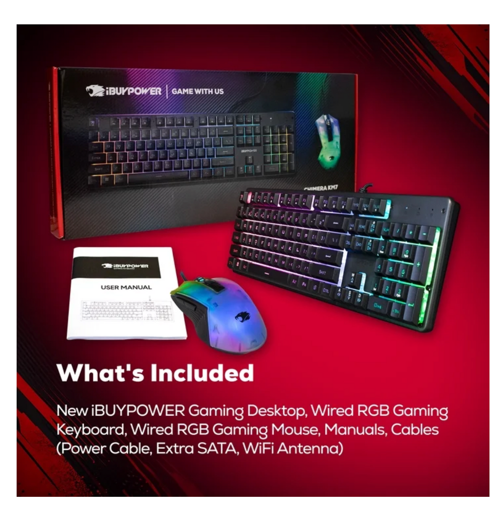 Gaming Desktop PC Element Pro, AMD Ryzen 7 7800X3D, NVIDIA GeForce RTX 5070 12GB, 32GB DDR5 RGB RAM, 1TB NVMe SSD, EPBA7N5701