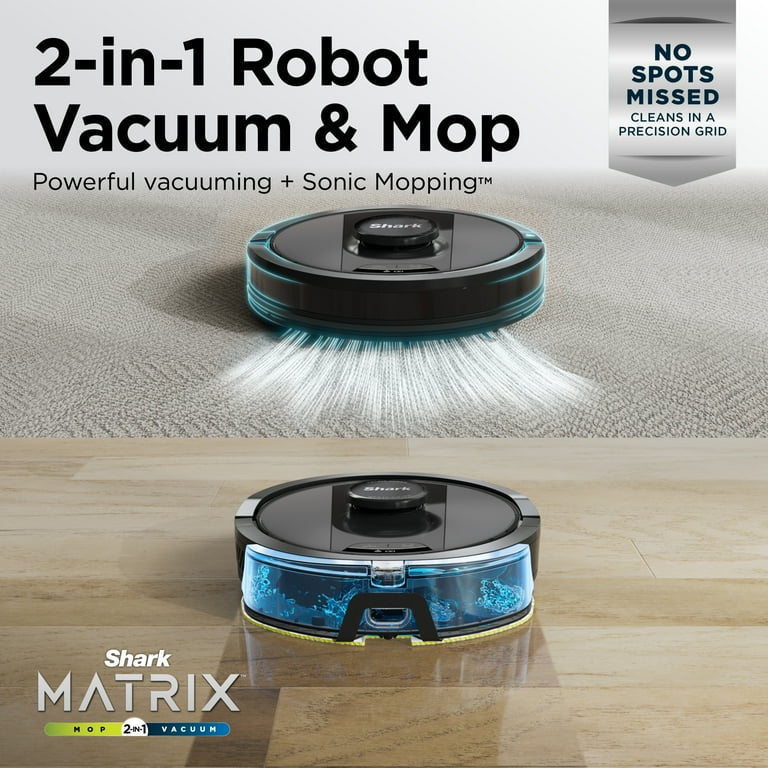 Shark Matrix™ Self-Emptying Robot Vacuum and Mop, 30-Day Bagless Capacity Base, Precision Home Mapping, Perfect for Pet Hair, Wi-Fi, RV2400WS 
