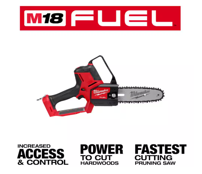 HATCHET M18 FUEL 8-Inch 18V Lithium-Ion Cordless Brushless Electric Chainsaw with 6.0Ah and 5Ah M18 Sawzall (2-Tool)