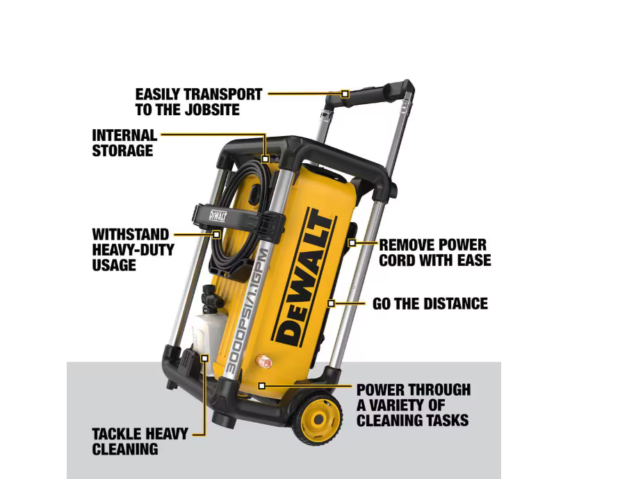 3000 PSI, 1.1 GPM, 15 Amp Cold Water Electric Pressure Washer with Internal Equipment Storage