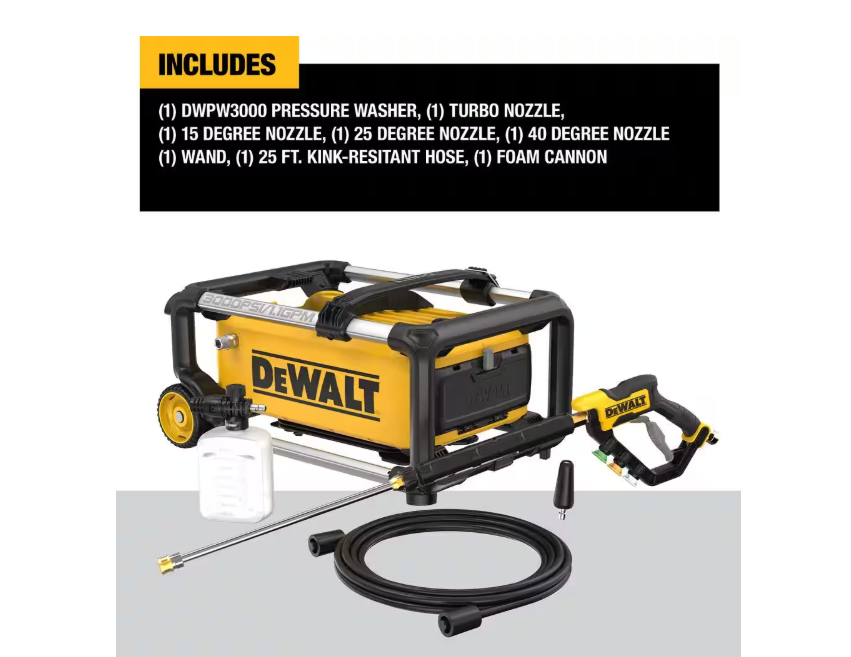 3000 PSI, 1.1 GPM, 15 Amp Cold Water Electric Pressure Washer with Internal Equipment Storage