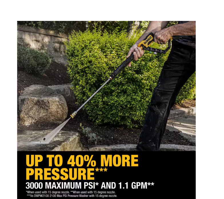 3000 PSI, 1.1 GPM, 15 Amp Cold Water Electric Pressure Washer with Internal Equipment Storage