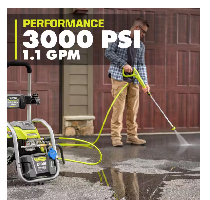 3000 PSI, 1.1 GPM Cold Water Electric Pressure Washer