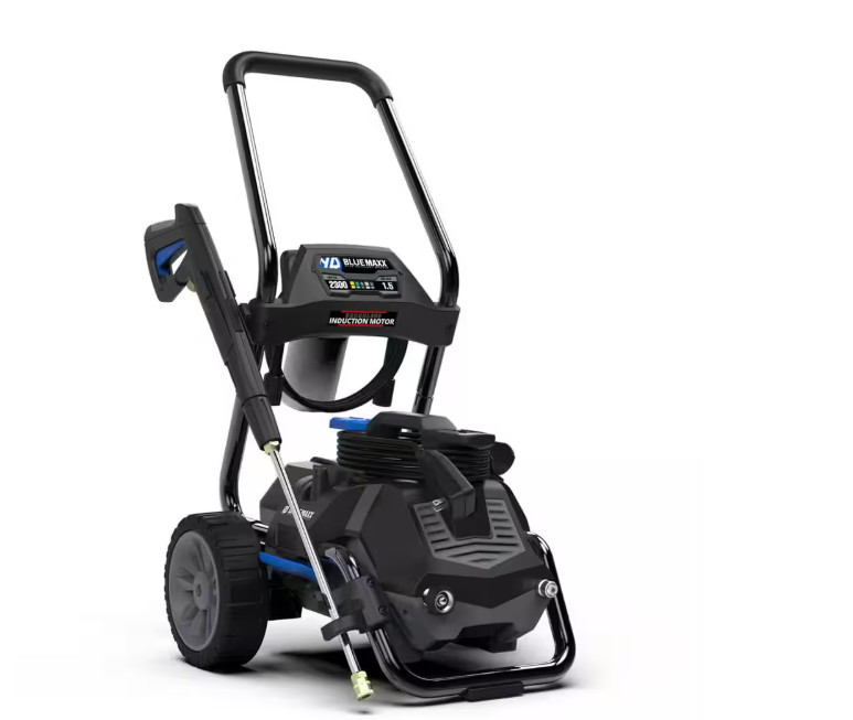 BM2300B 2300 PSI 1.5 GPM Cold Water Electric Pressure Washer, 2-in-1 Design with 2-Wheel Cart and Induction Motor