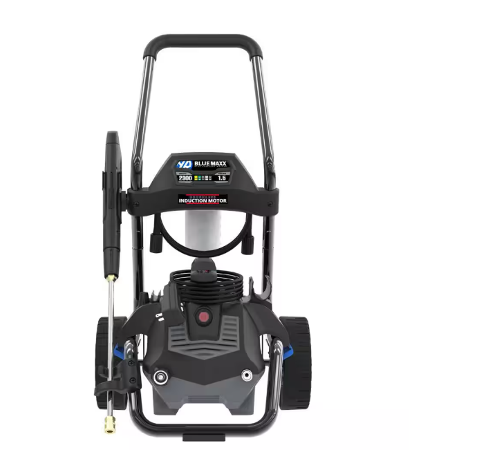 BM2300B 2300 PSI 1.5 GPM Cold Water Electric Pressure Washer, 2-in-1 Design with 2-Wheel Cart and Induction Motor