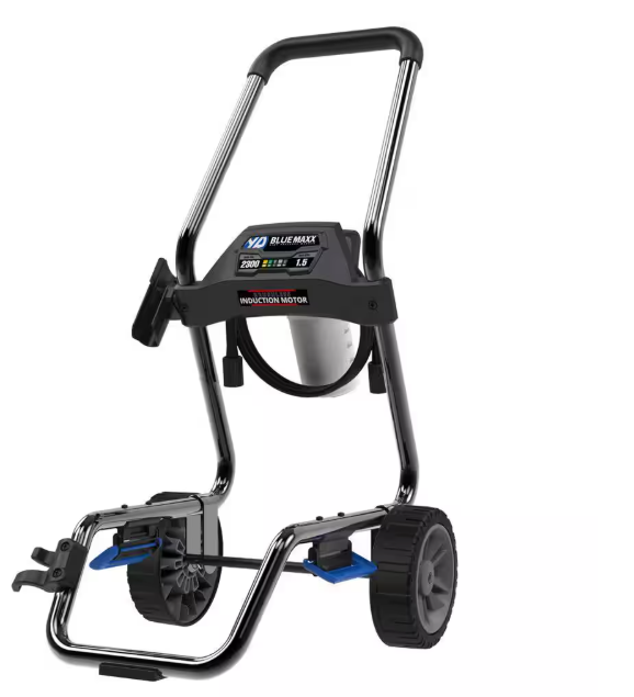 BM2300B 2300 PSI 1.5 GPM Cold Water Electric Pressure Washer, 2-in-1 Design with 2-Wheel Cart and Induction Motor