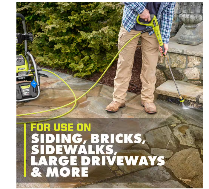 3000 PSI, 1.1 GPM Cold Water Electric Pressure Washer and 12-Inch Surface Cleaner with Caster Wheels