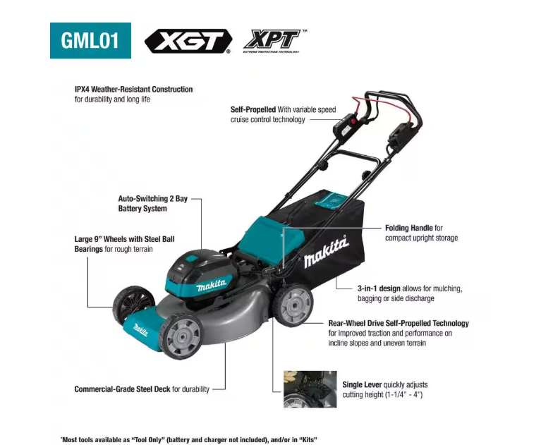 XGT 21-inch 40V Max Brushless Cordless Self-Propelled Commercial Riding Mower Kit (8.0Ah)