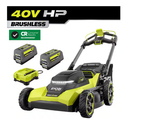 21-inch 40V HP Brushless Cordless Self-Propelled Lawn Mower with Multiple Blades and (2) 6.0 Ah Batteries and Charger