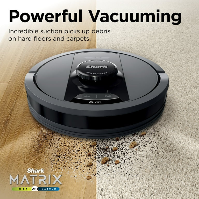 Shark Matrix™ Self-Emptying Robot Vacuum and Mop, 30-Day Bagless Capacity Base, Precision Home Mapping, Perfect for Pet Hair, Wi-Fi, RV2400WS 