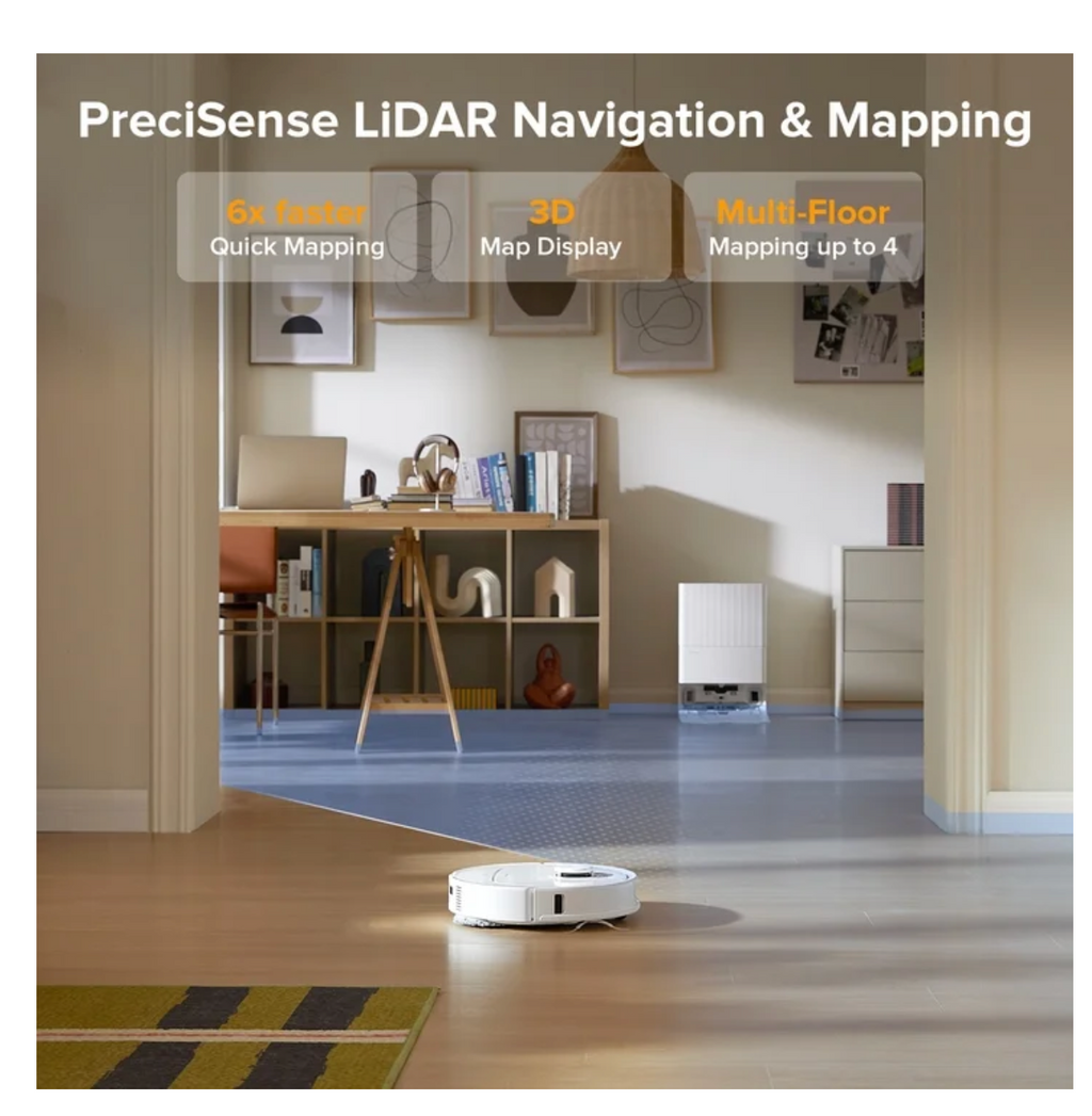 Roborock Qrevo Series Robot Vacuum and Mop, Automatic Mop for Washing and Drying, 8000Pa Suction, Self-Emptying, Anti-Tangle Brushes, Intelligent Obstacle Avoidance (QV 35A)