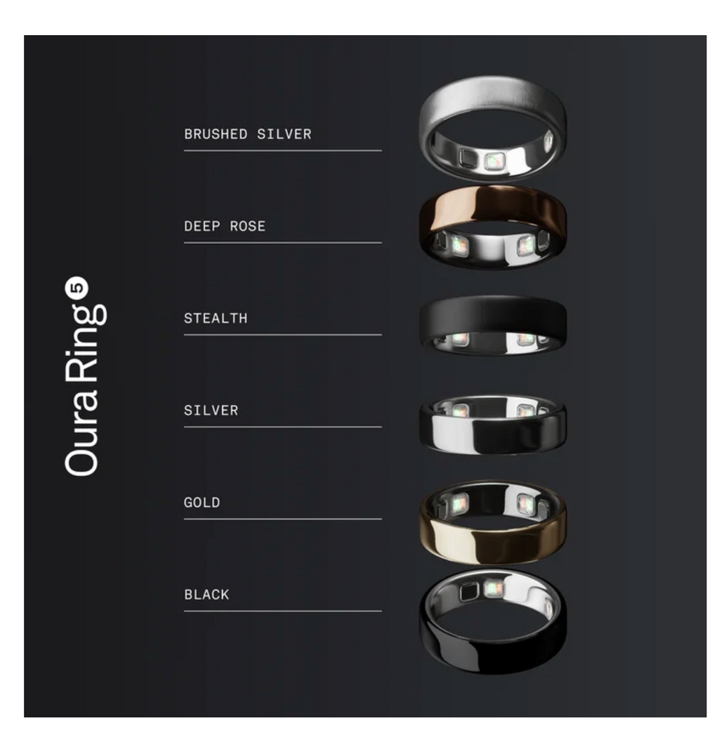 Oura Ring 5 - Black - Size 10 - the Smallest Smart Ring in the World - Sleep, Activity, Women's Health, AI Advisor, 1 Week Battery Life, Choose the Size Before You Buy, Compatible with Android and iOS