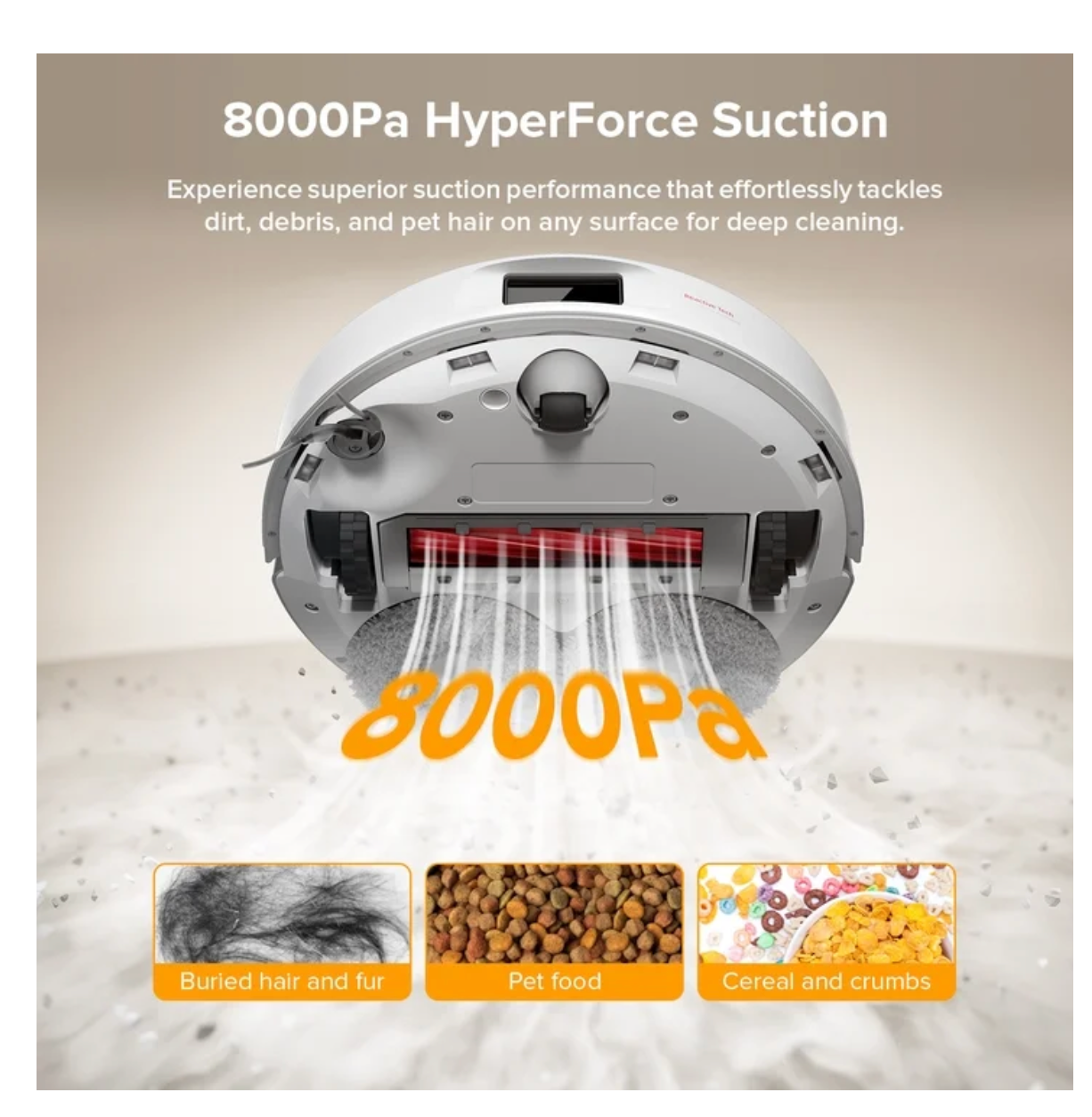 Roborock Qrevo Series Robot Vacuum and Mop, Automatic Mop for Washing and Drying, 8000Pa Suction, Self-Emptying, Anti-Tangle Brushes, Intelligent Obstacle Avoidance (QV 35A)