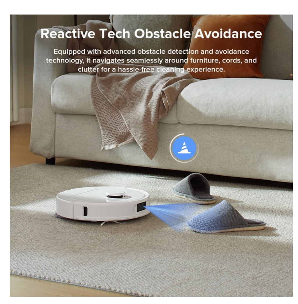 Roborock Qrevo Series Robot Vacuum and Mop, Automatic Mop for Washing and Drying, 8000Pa Suction, Self-Emptying, Anti-Tangle Brushes, Intelligent Obstacle Avoidance (QV 35A)